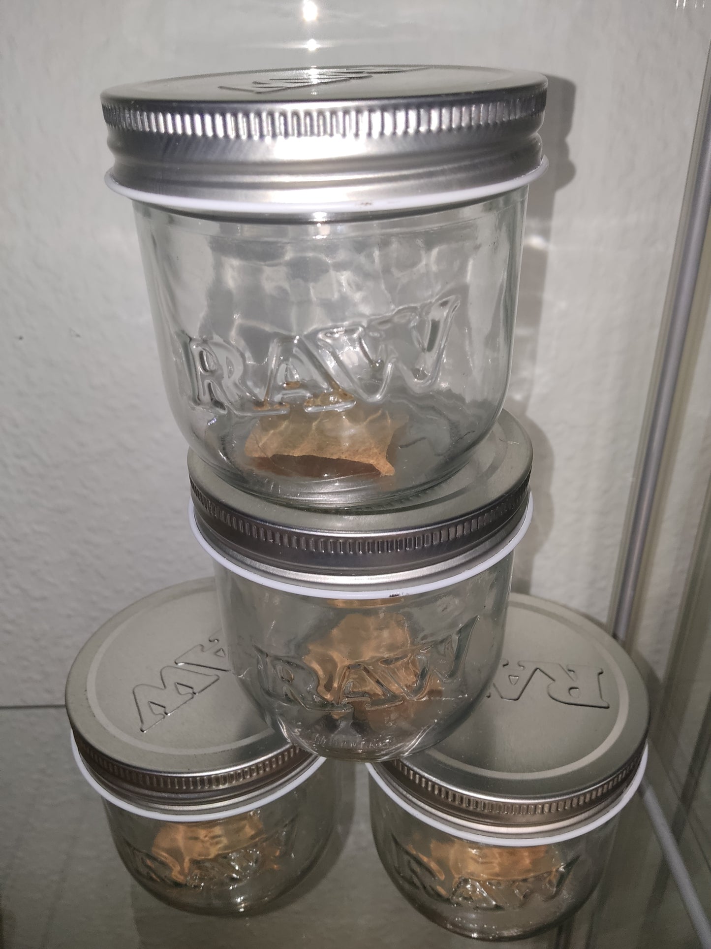 RAW Bote De Cristal Tapa Cromada