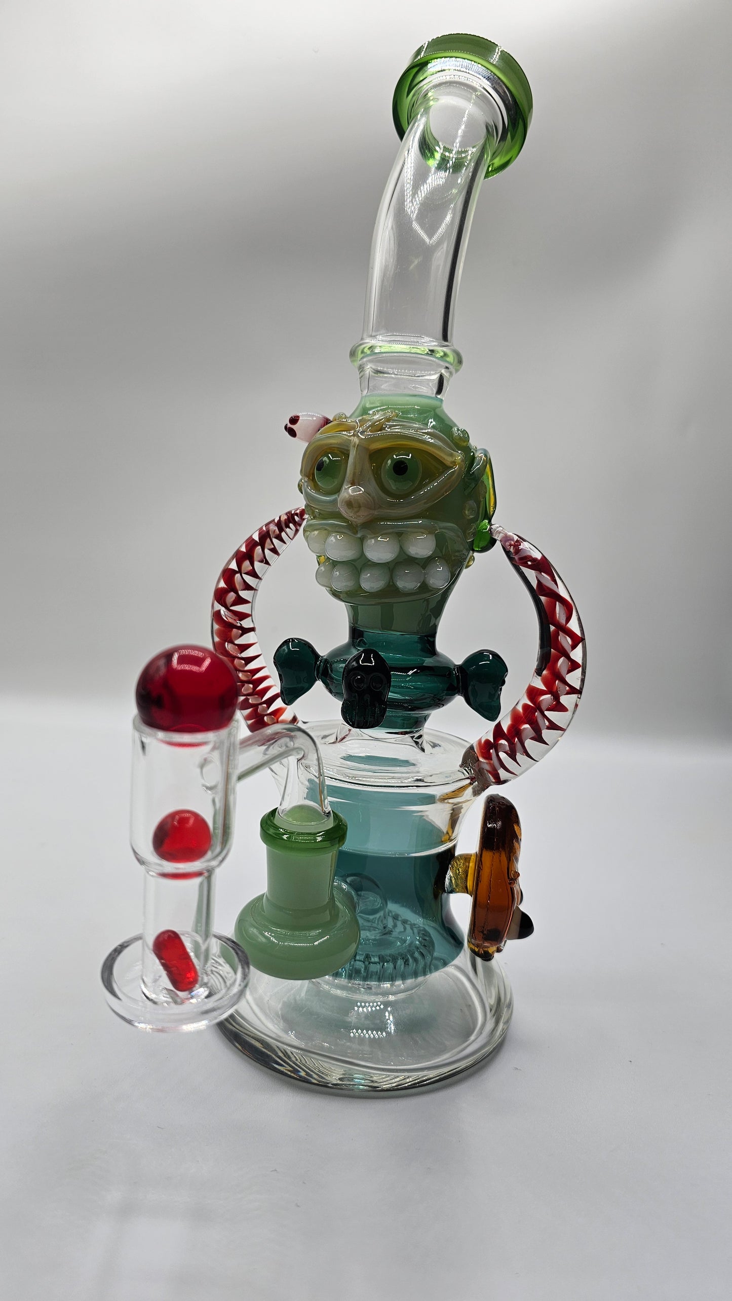 PIPA PARA EXTRACCIÓNES STONER ZOMBIE + SET Banger Triple con tres perlas.