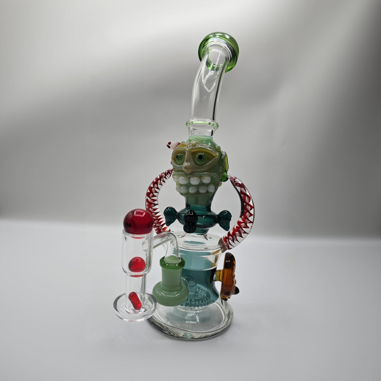 PIPA PARA EXTRACCIÓNES STONER ZOMBIE + SET Banger Triple con tres perlas.
